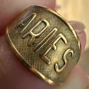 Gold Aries Zodiac Ring 14k gold plated adjustable